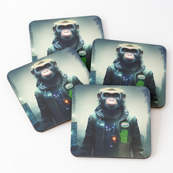 Item preview, Dystopian Digitalized Monkey Sticker designed and sold by TheCreativeFab.