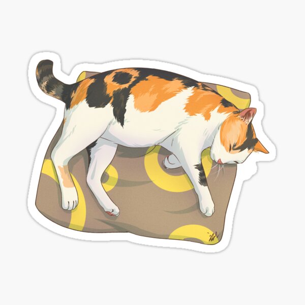Sleeping Cat Tricolor Calico Sticker