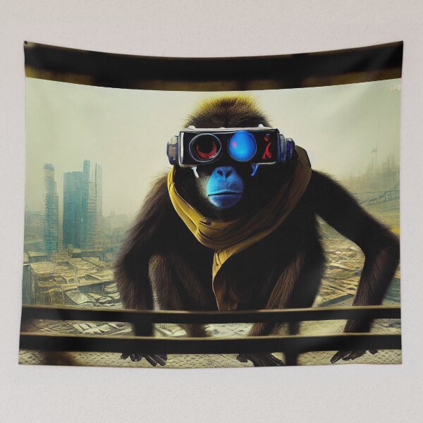 Item preview, Technology Digitalized Monkey with VR Glasses Sticker designed and sold by TheCreativeFab.