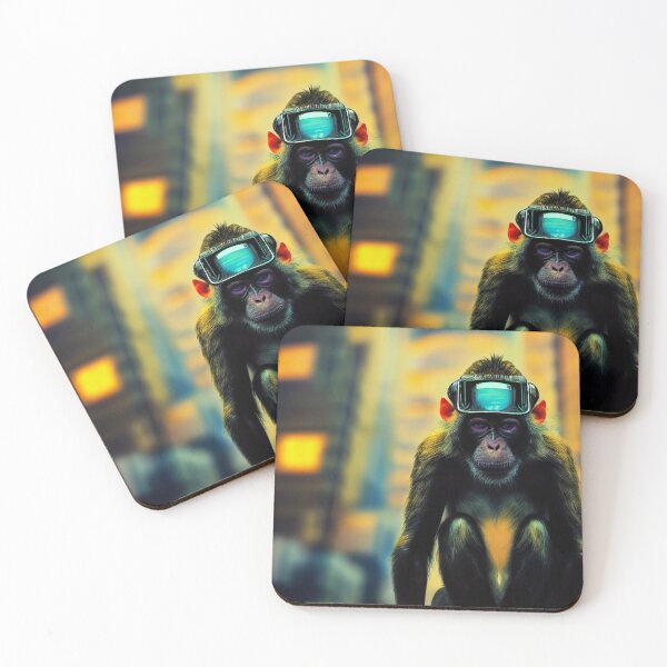 Item preview, Technological Digitalized Monkey Sticker designed and sold by TheCreativeFab.
