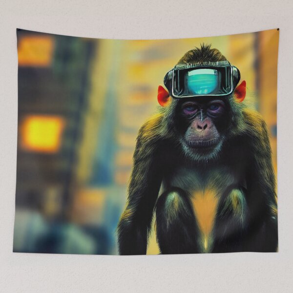 Item preview, Technological Digitalized Monkey Sticker designed and sold by TheCreativeFab.