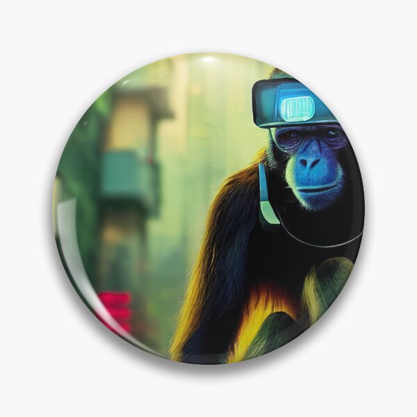 Item preview, Dystopian Digitalized Robot Monkey Sticker designed and sold by TheCreativeFab.