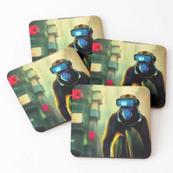 Item preview, Dystopian Digitalized Robot Monkey Sticker designed and sold by TheCreativeFab.