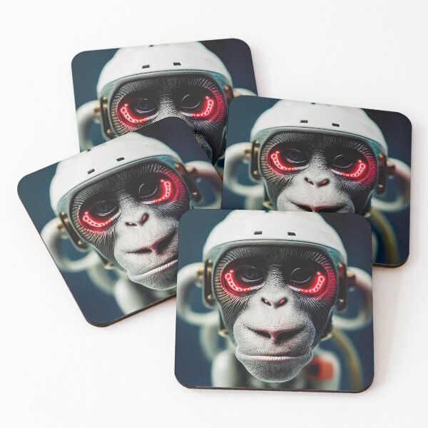 Item preview, Portrait View of Digitalized Monkey Sticker designed and sold by TheCreativeFab.