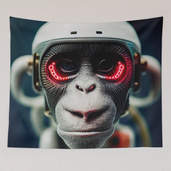Item preview, Portrait View of Digitalized Monkey Sticker designed and sold by TheCreativeFab.