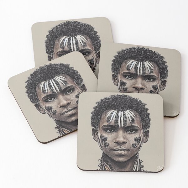 Item preview, African Male Tribal Warrior in Ink designed and sold by GambiJoop.