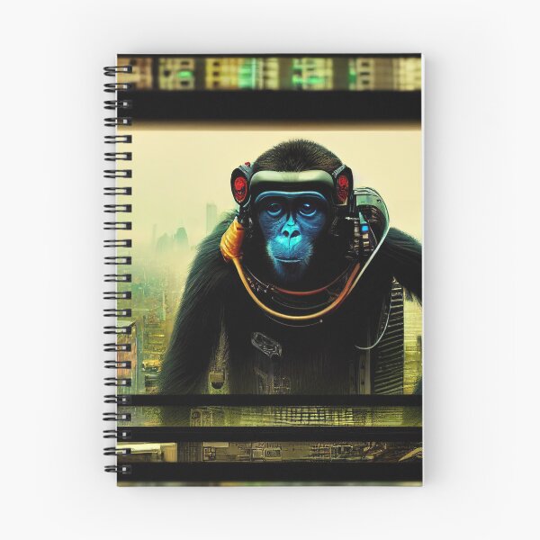 Item preview, Dystopian Digitalized Technological Monkey Sticker designed and sold by TheCreativeFab.