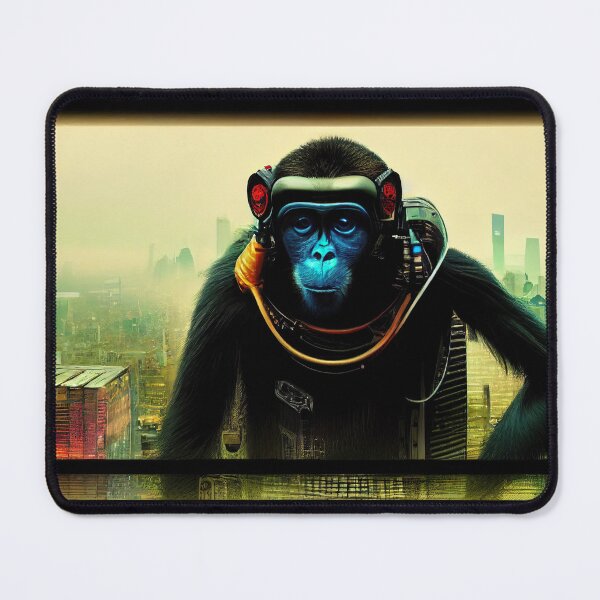 Item preview, Dystopian Digitalized Technological Monkey Sticker designed and sold by TheCreativeFab.