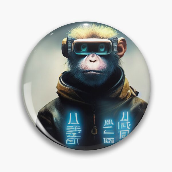 Item preview, Robotic Digitalized Monkey Sticker designed and sold by TheCreativeFab.