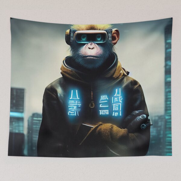 Item preview, Robotic Digitalized Monkey Sticker designed and sold by TheCreativeFab.