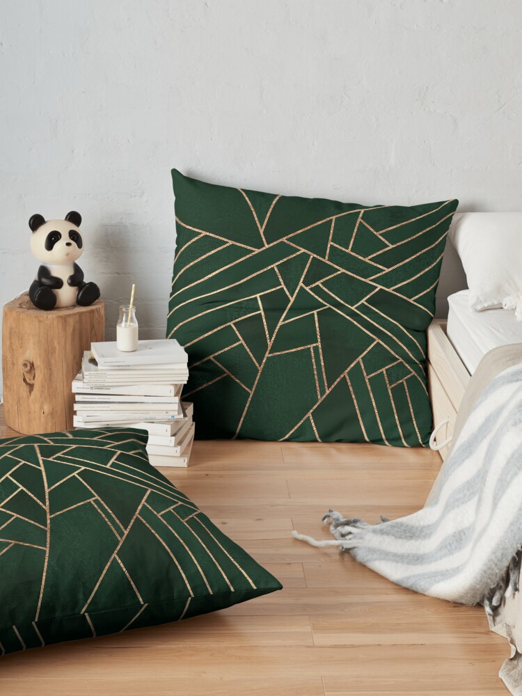 Alternate view of Emerald Night - Dark Floor Pillow