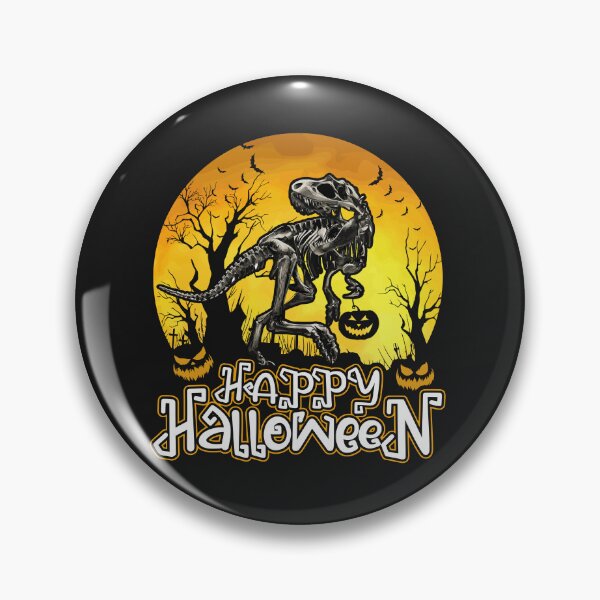 Item preview, Halloween Boys Dinosaur Skeleton T rex Scary Pumpkin Moon designed and sold by AJB ⭐⭐⭐⭐⭐✔️.