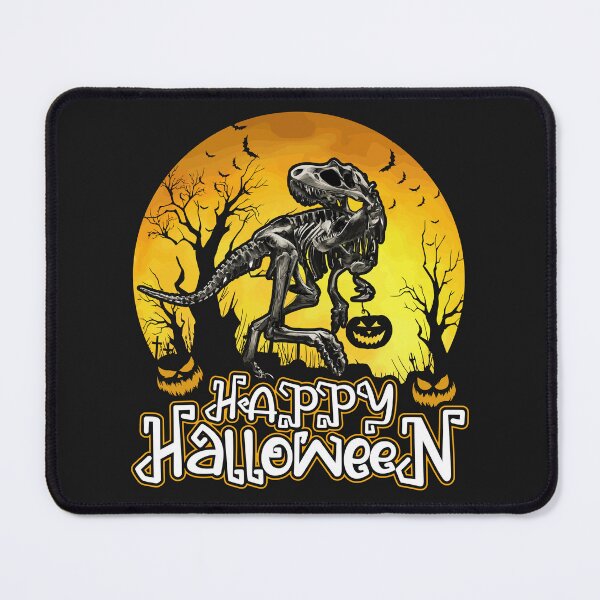 Item preview, Halloween Boys Dinosaur Skeleton T rex Scary Pumpkin Moon designed and sold by AJB ⭐⭐⭐⭐⭐✔️.