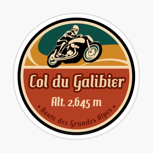 Col du Galibier 01 Motorcycle T-Shirt + Sticker - Route des Grandes Alpes Sticker
