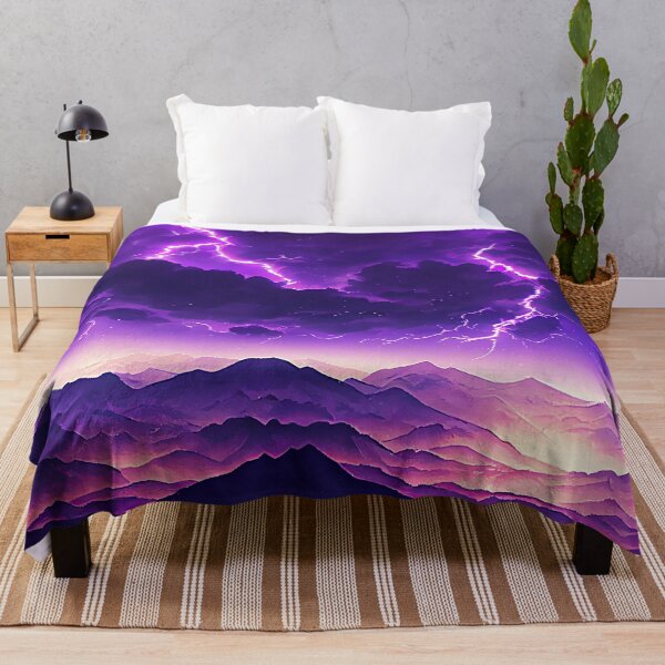 Item preview, Electric Storm Over Mountains Landscape - Genshin Impact Symbol Element Electro Lightning - Inazuma designed and sold by Fregoulix.