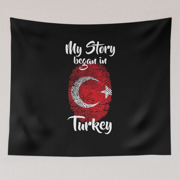 Item preview, My story began in Turkey Flag Fingerprint DNA Turkish designed and sold by PartyShirts1.