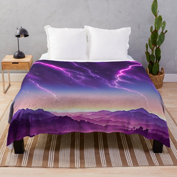 Item preview, Magical Lightning Strikes in the Mountains - Anime Landscape - Genshin Impact Symbol Element Electro Lightning - Inazuma designed and sold by Fregoulix.