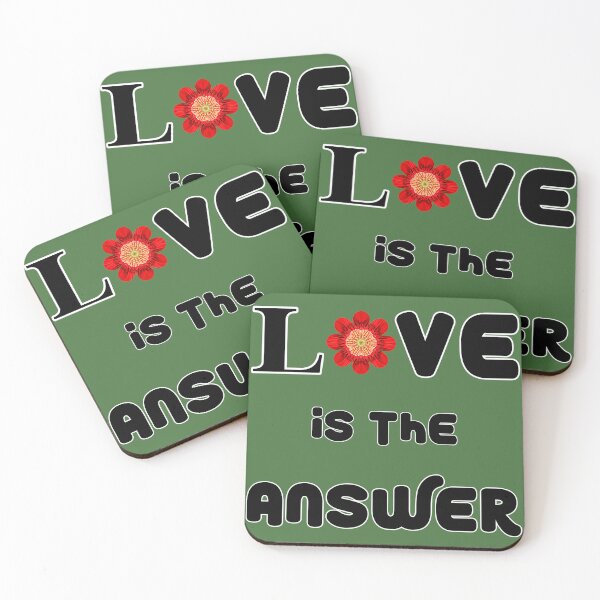 Item preview, Love is the Answer - Red and Green Flower - Love Message designed and sold by LV-creator.