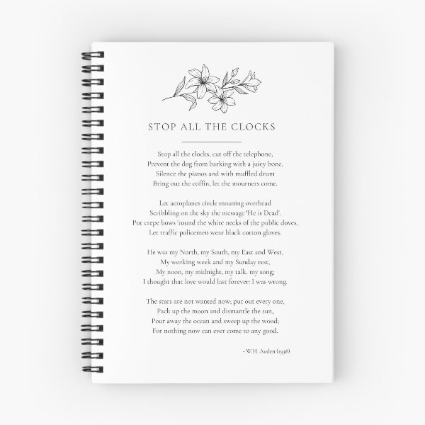 Item preview, Stop All the Clocks Funeral Poem designed and sold by JCL Design Studio.
