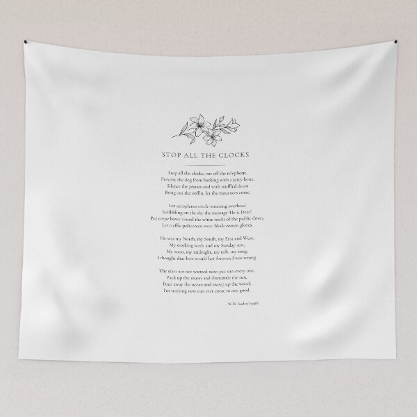 Item preview, Stop All the Clocks Funeral Poem designed and sold by JCL Design Studio.