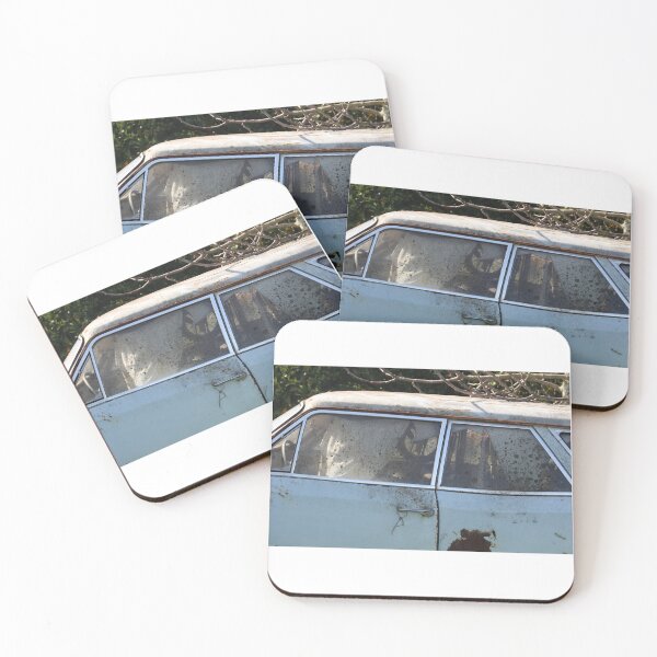 Item preview, blue abandoned car photography designed and sold by JukeBoxPixelArt.