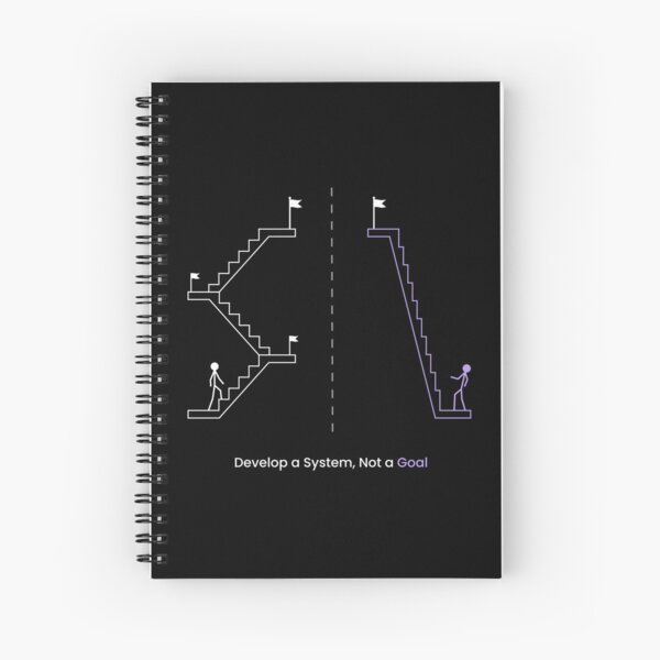 develop a system not a goal Spiral Notebook for Sale by