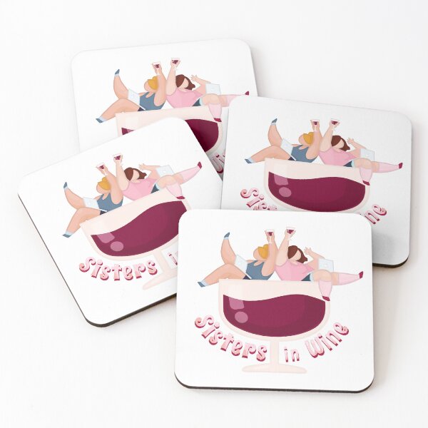 Item preview, Sisters in Wine - Funny Wine Stickers Kawaii Style designed and sold by Zuza Makes.