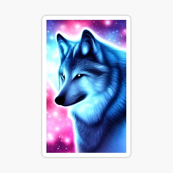 "Space Galaxy Wolf" Sticker for Sale by MythicalWolfUK Redbubble