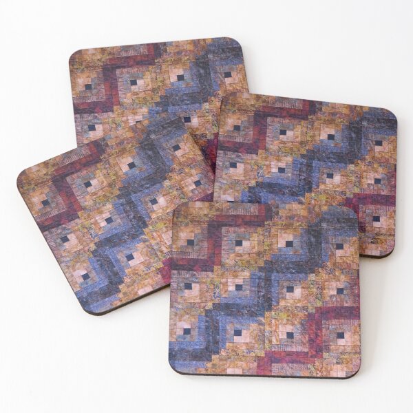 Item preview, "Autumn Leaves" Log Cabin Quilt designed and sold by Jean Gregory Evans.