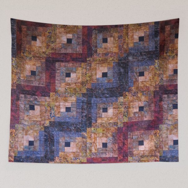 Item preview, "Autumn Leaves" Log Cabin Quilt designed and sold by Jean Gregory Evans.
