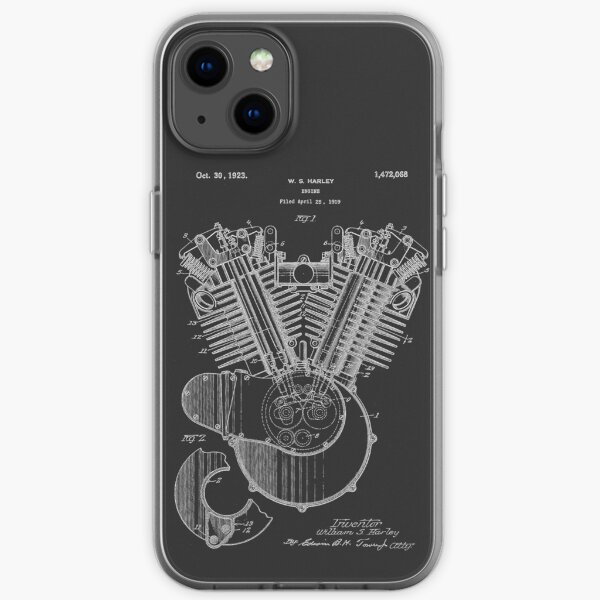 Harley Motor Patent Kunst iPhone Flexible Hülle