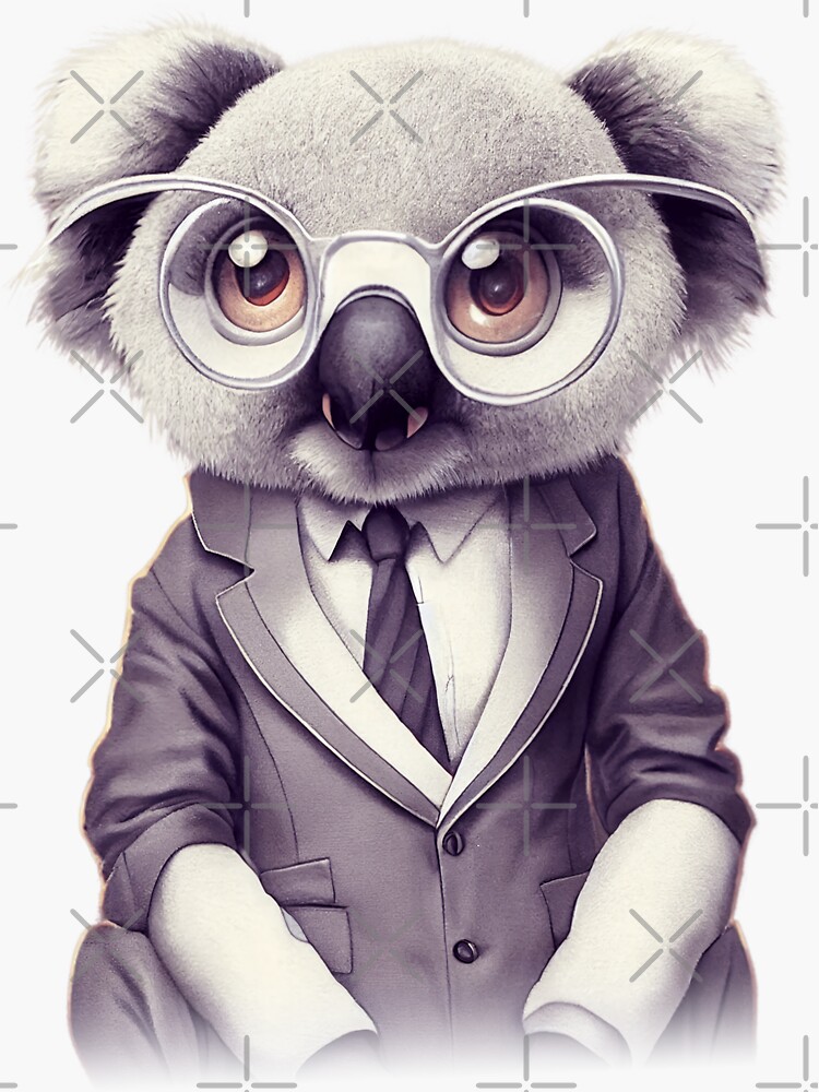 "CoolNimals cute Koala wearing a suit, animals in clothes" Sticker for Sale by CoolNimals