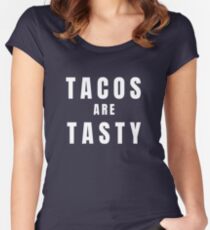 Tacos are tasty - white Women's Fitted Scoop T-Shirt