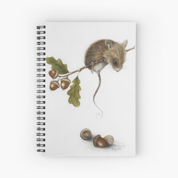 Mouse and acorns Spiral Notebook
