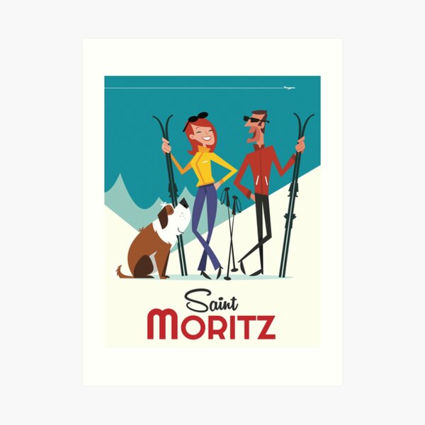 St Moritz ski poster Art Print
