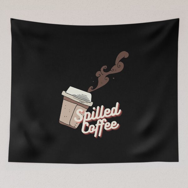 Item preview, Spilled Coffee Cup in the Air -cute illustration - Coffee addict designed and sold by The-Meraki-Man.