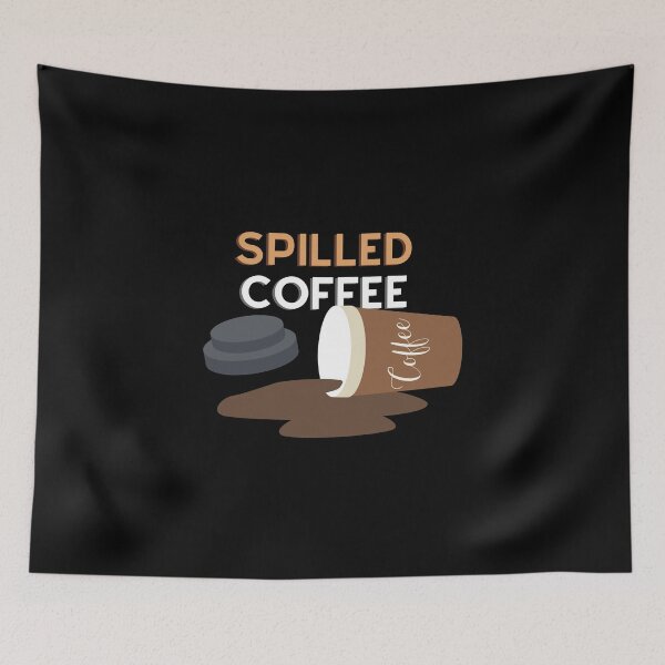 Item preview, Spilled Coffee cute illustration - Coffee addiction designed and sold by The-Meraki-Man.