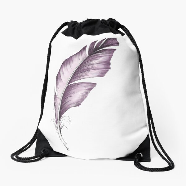 Violet feather Drawstring Bag