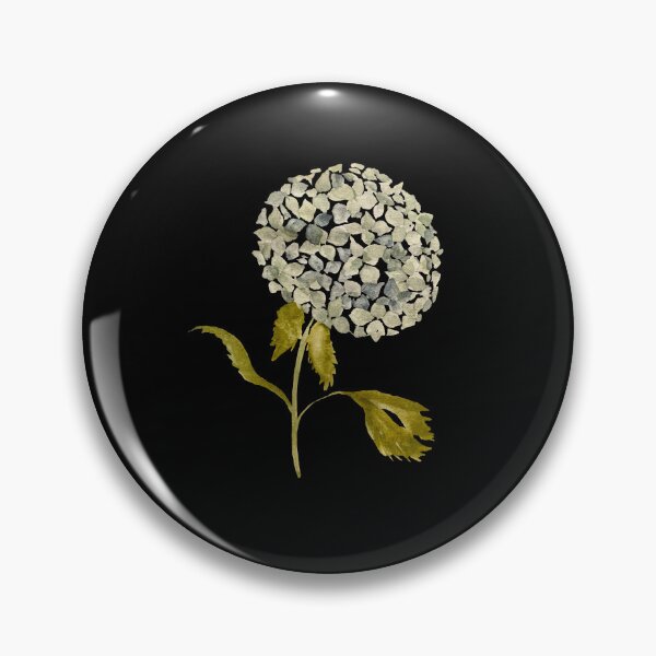 Item preview,  Watercolor hydrangea illustration on black background  designed and sold by Yana Mustafina | Boho Soulful Designs.