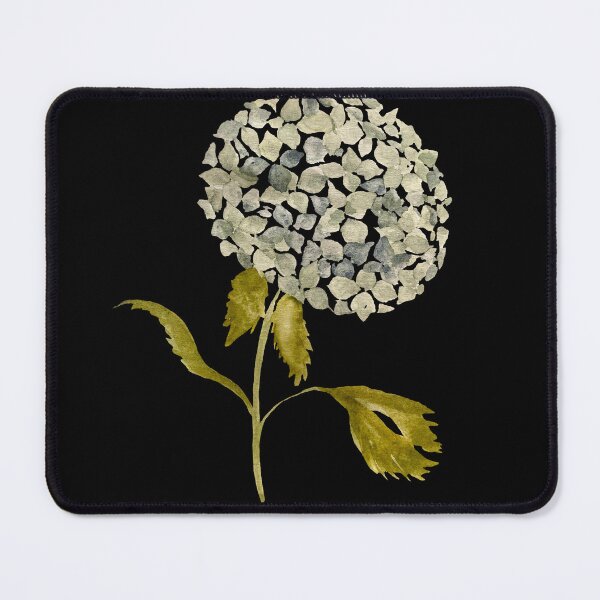 Item preview,  Watercolor hydrangea illustration on black background  designed and sold by Yana Mustafina | Boho Soulful Designs.