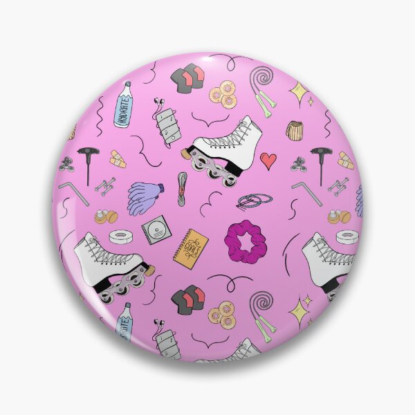 Item preview, Inline Figure Skating Cartoon Pattern - Pink designed and sold by IcyScribbles.