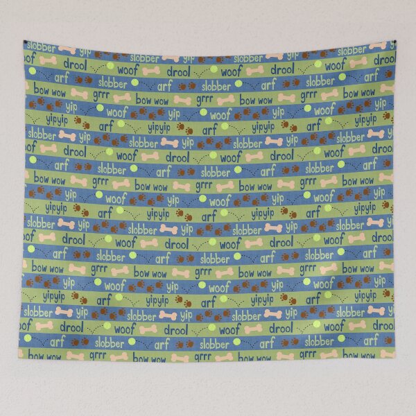 Item preview, Dog Park - green and blue stripes designed and sold by Shiny Happy World.