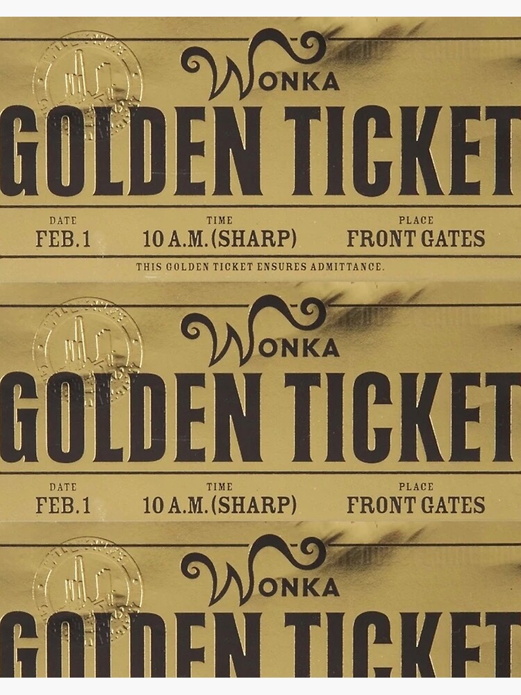 Willy Wonka Golden Ticket  Art Print for Sale by terezawin