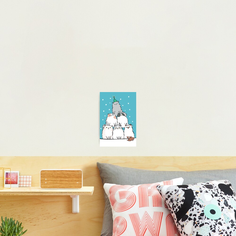 Kitty Cat Christmas Tree Photographic Print