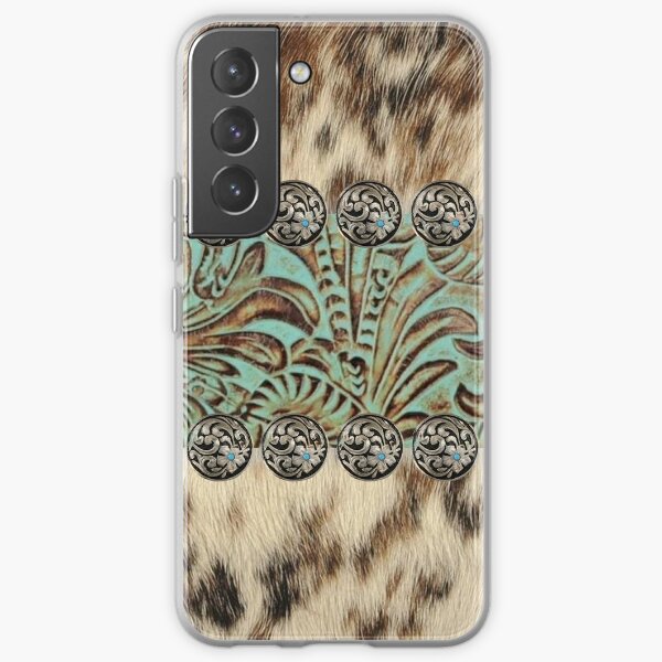 Rustic brown beige teal western country cowboy fashion Samsung Galaxy Soft Case
