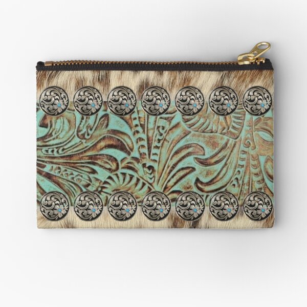 Cuir de vachette brun rustique Pays de l'Ouest Pochette