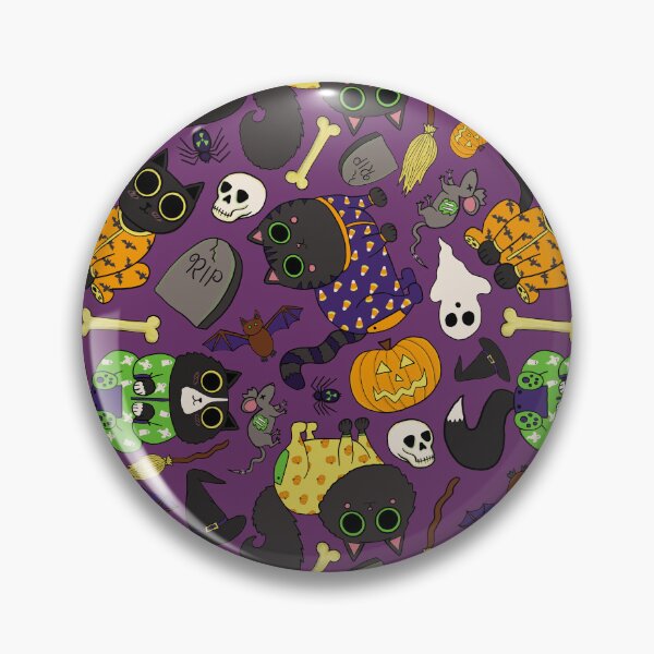 Item preview, Halloween Cats Pajamas Pattern - Spooky Cute Black Cats Pattern - Halloween Purple Black Cats Pattern - Purple  designed and sold by EcoElsa.