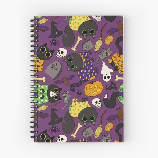 Item preview, Halloween Cats Pajamas Pattern - Spooky Cute Black Cats Pattern - Halloween Purple Black Cats Pattern - Purple  designed and sold by EcoElsa.