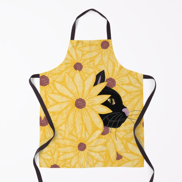 Item preview, Black Cat Behind Yellow Flower - Black Panther Behind Yellow Flower designed and sold by VoilaDalilah.
