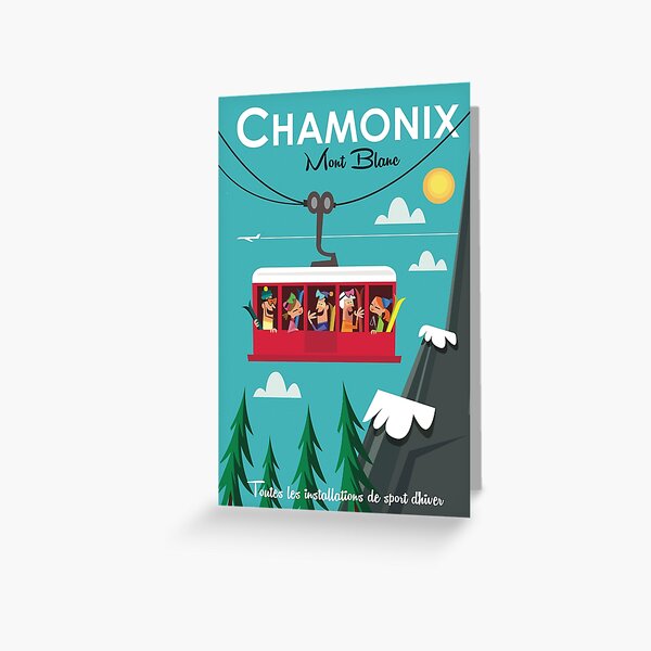 Chamonix Mont blanc ski poster Greeting Card
